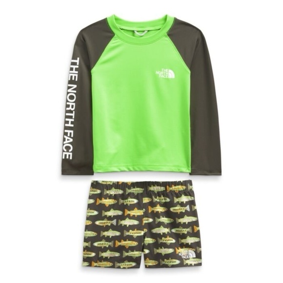 The North Face - Toddler Long Sleeve Sun Set fish NWOT 5T green - Picture 1 of 8